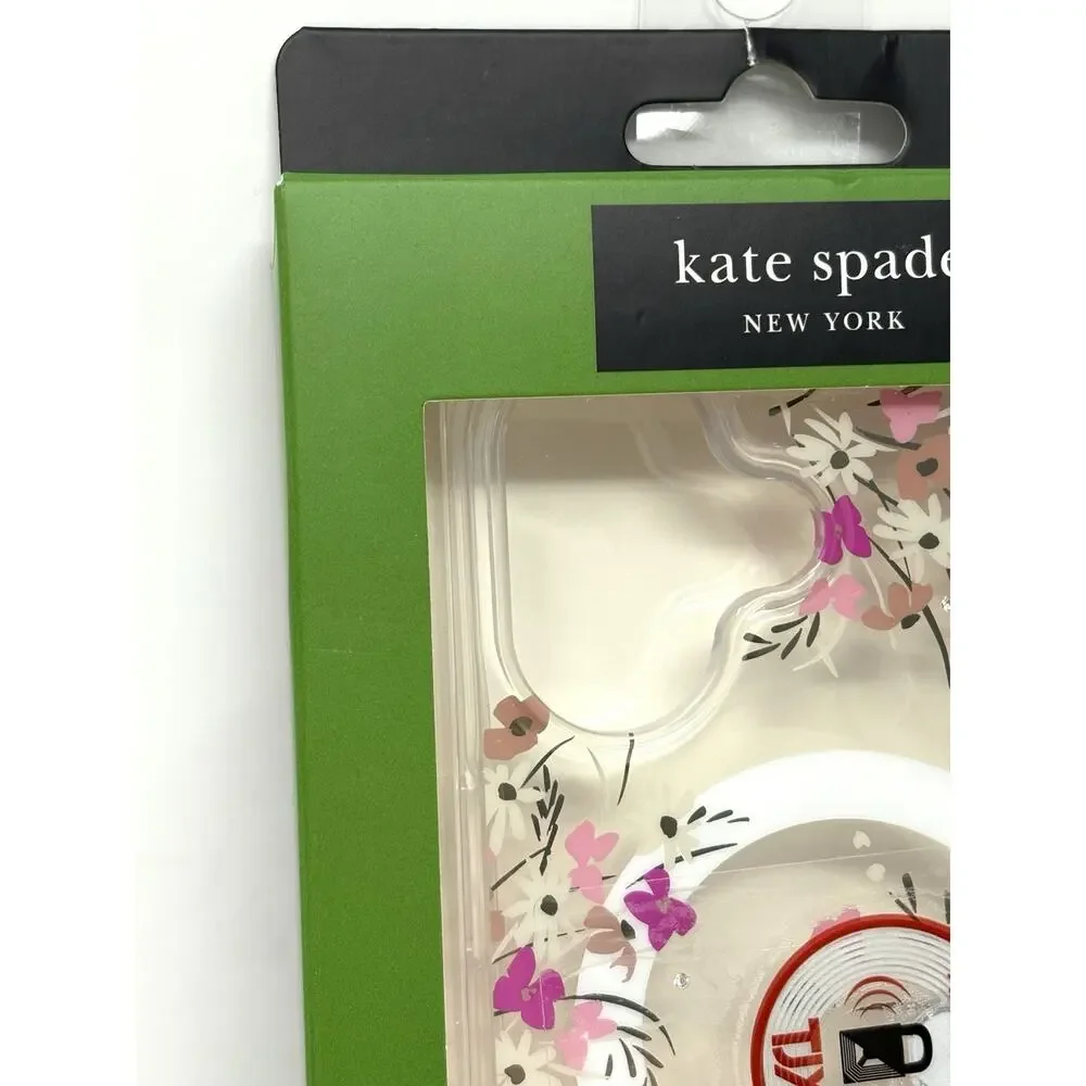 KATE SPADE iPhone 16 Floral Protective Case Cover MagSafe Pink Rhinestones NIB